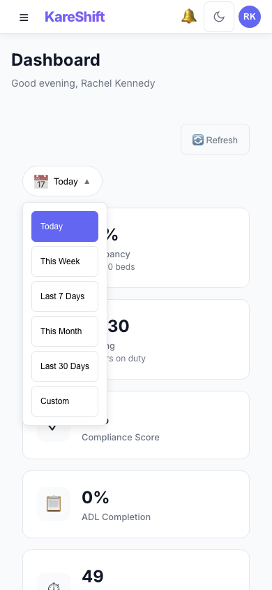 Date Range — Mobile