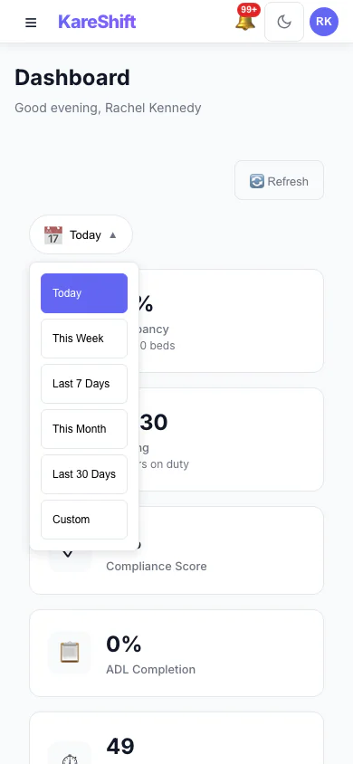 Date Range — Mobile