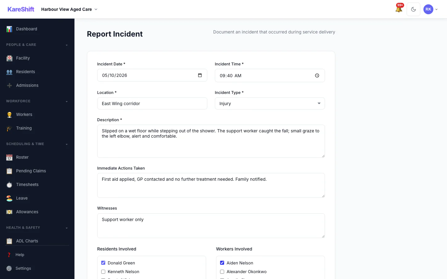 Report an Incident: Record what happened, who was involved and what was done straight away.