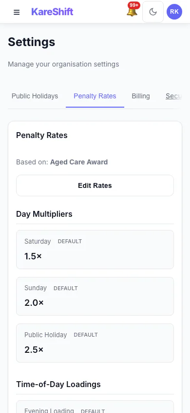 Penalty Rates — Mobile