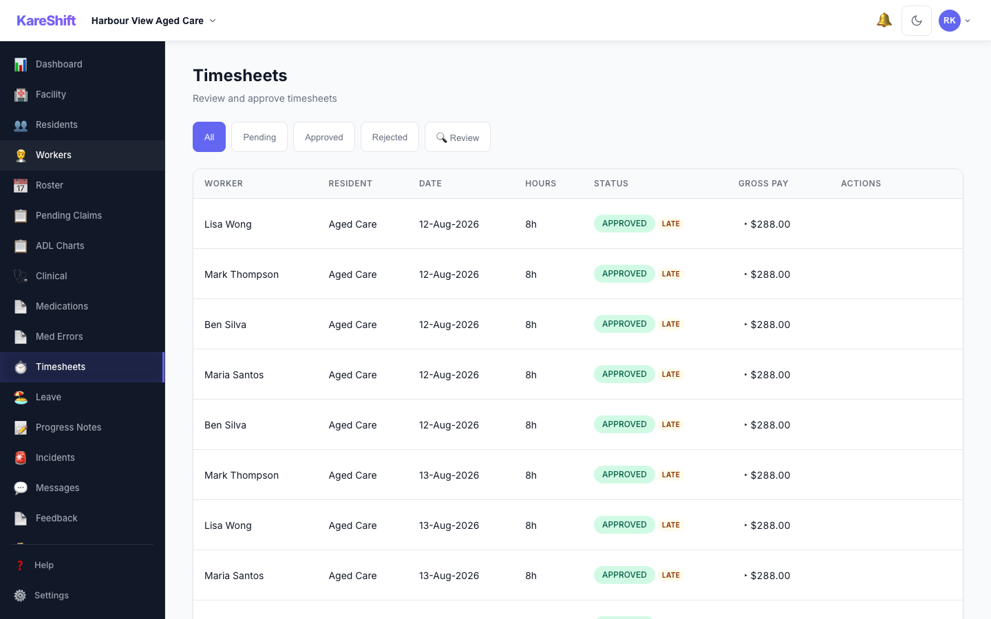 Timesheets