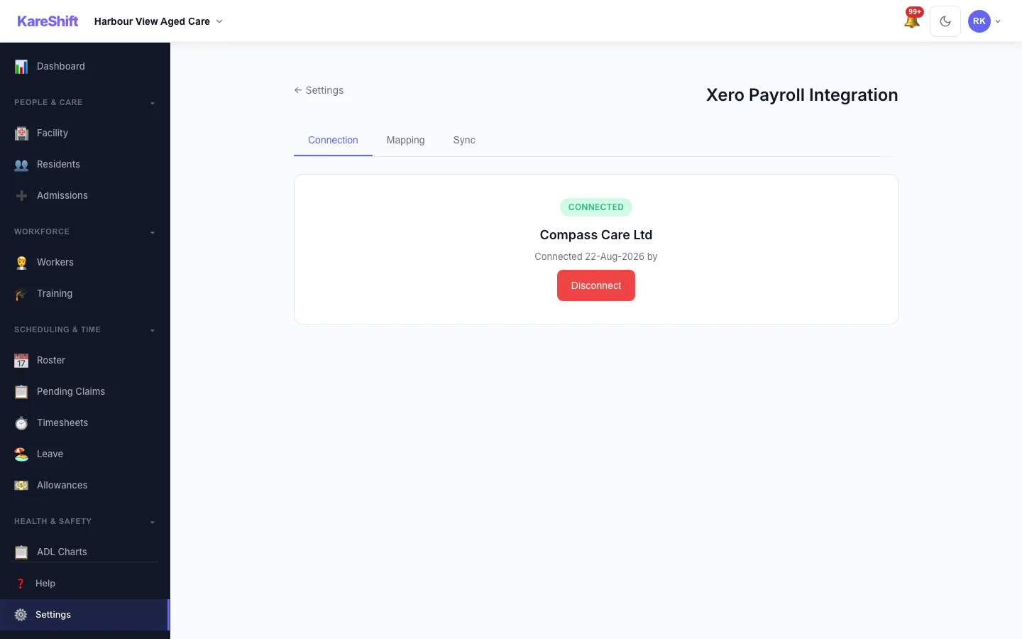 Xero Connection: Connect your Xero organisation once.