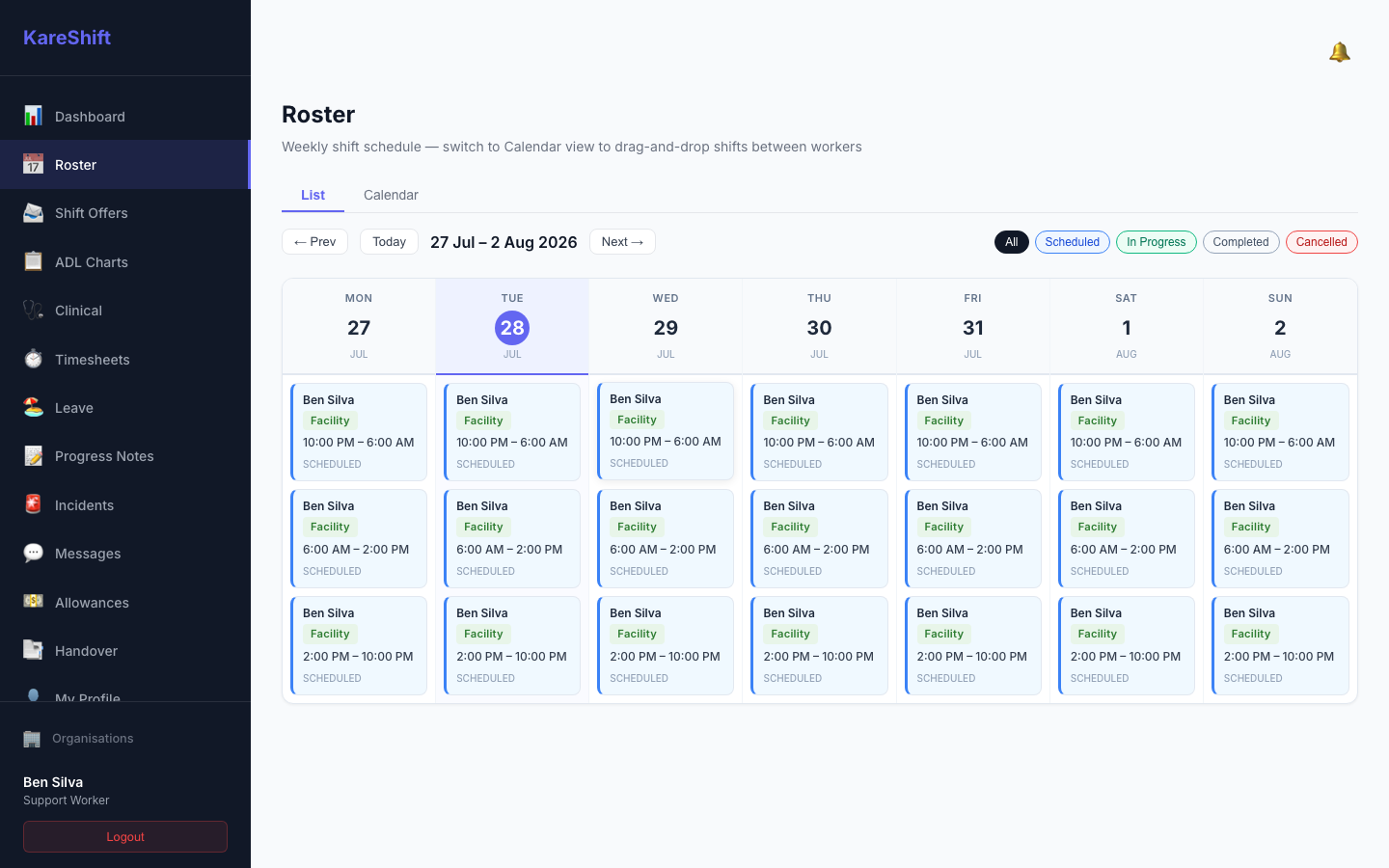 Worker Roster
