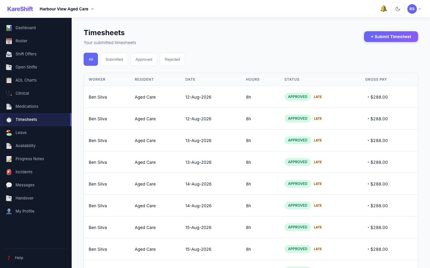 Worker Timesheets