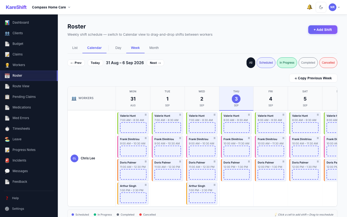 Roster Calendar