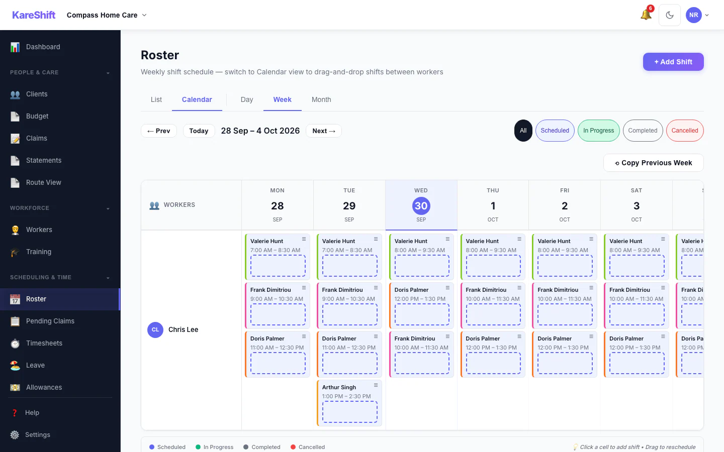 Roster Calendar