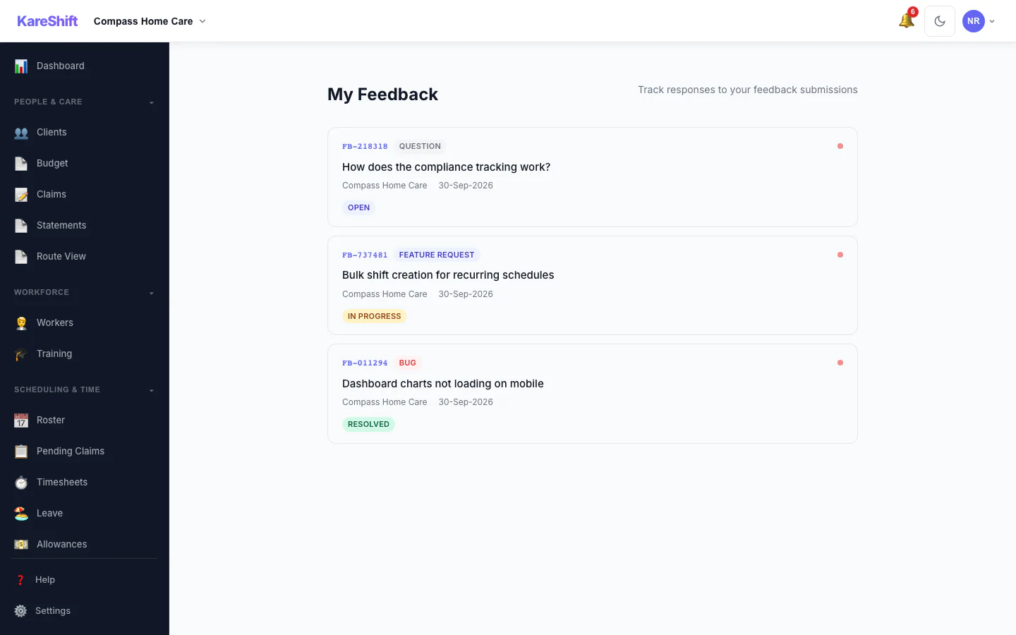 Feedback History