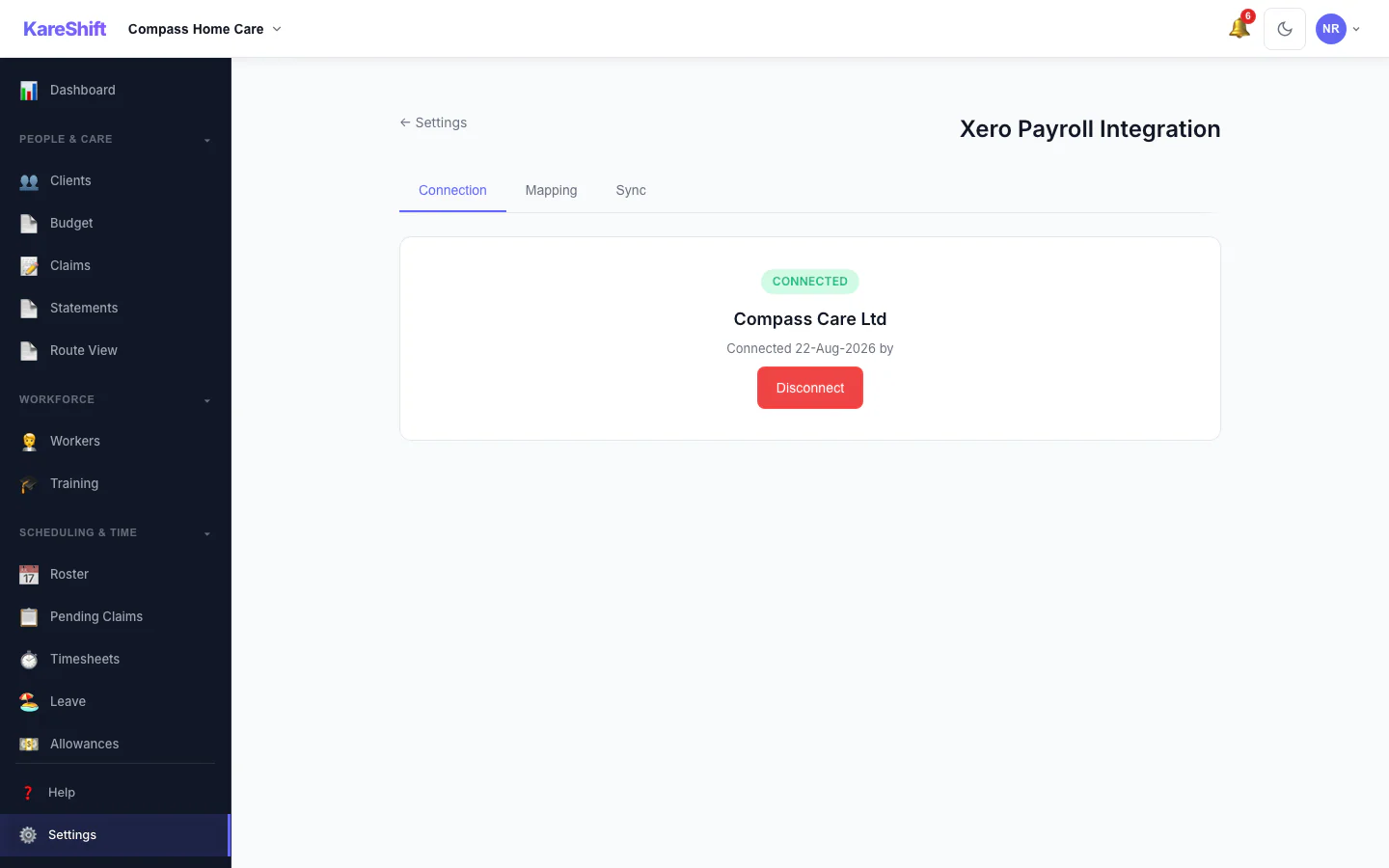 Xero Connection: Connect your Xero organisation once.