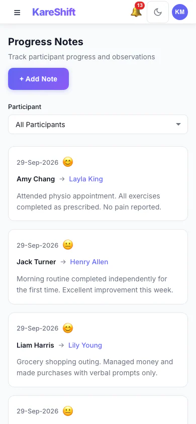 Notes — Mobile
