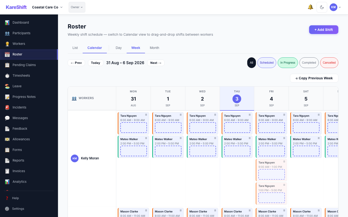 Roster Calendar