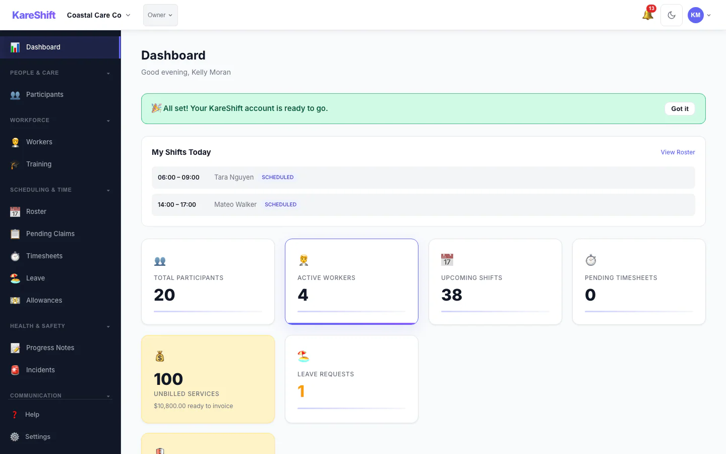Dashboard — Dual-Role