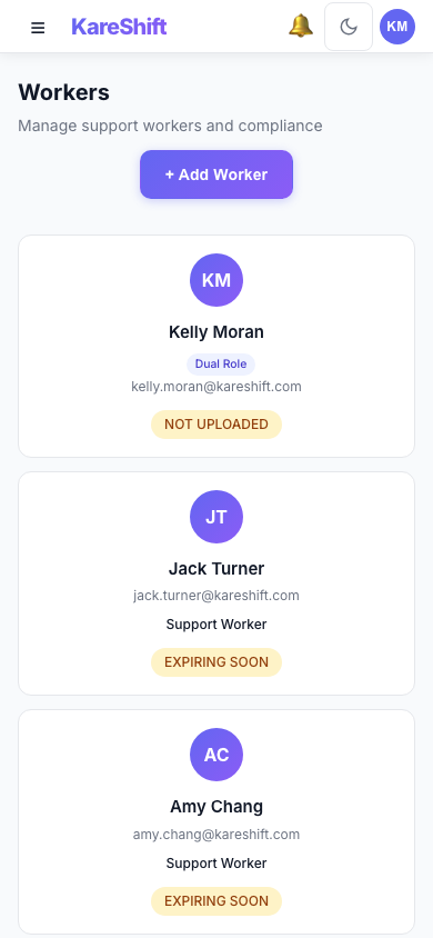 Workers — Mobile