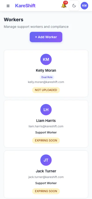 Workers — Mobile