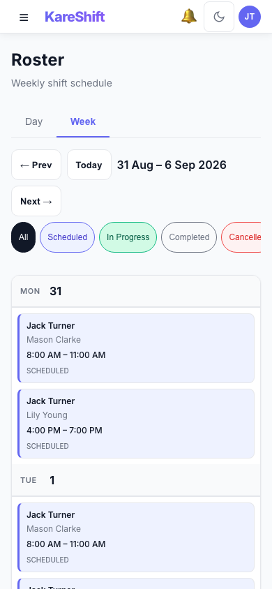 Shifts — Mobile