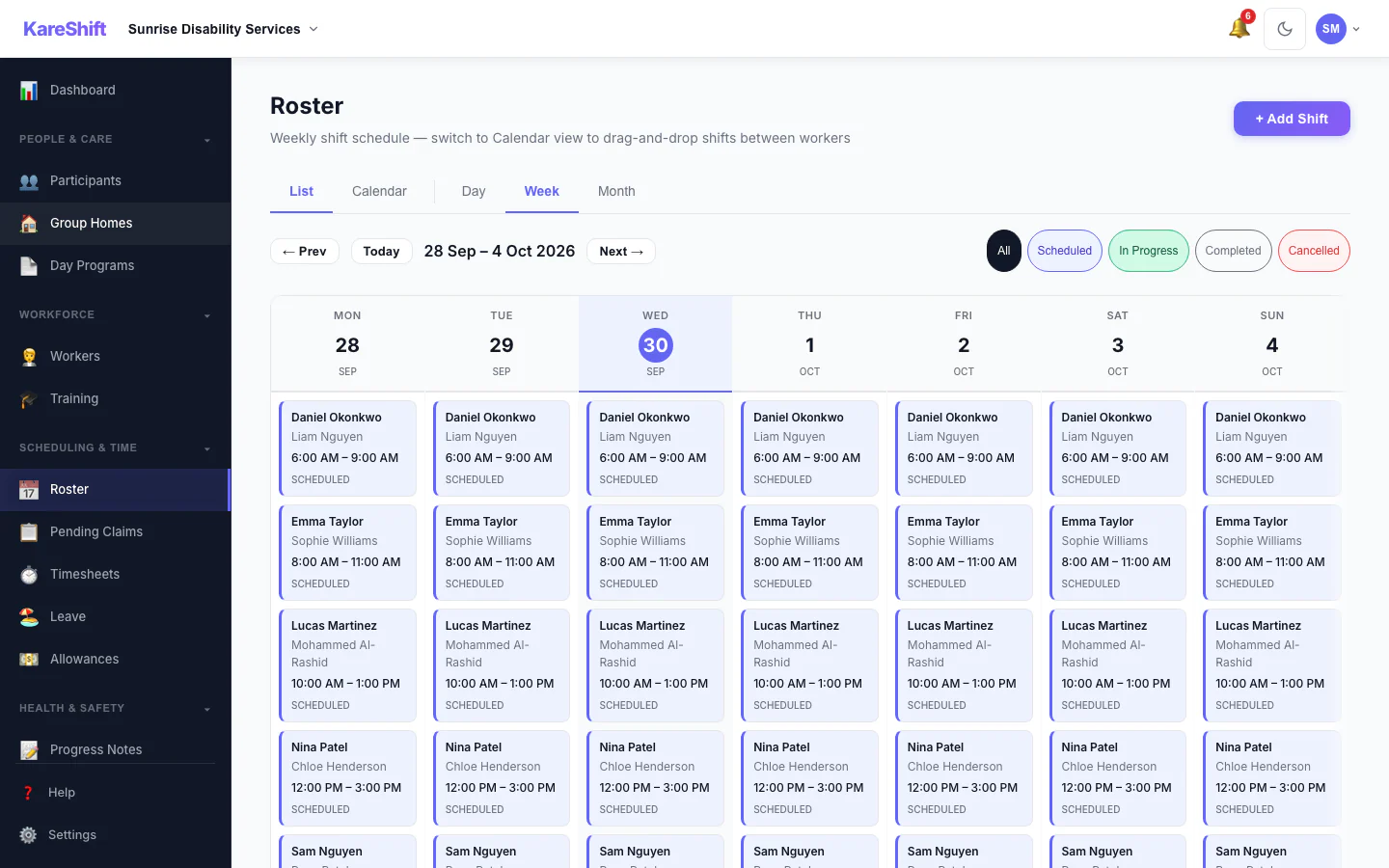 Roster Calendar