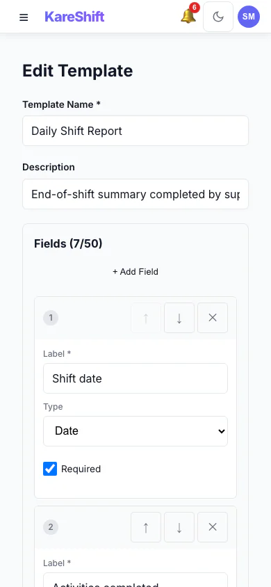 Form Builder — Mobile View