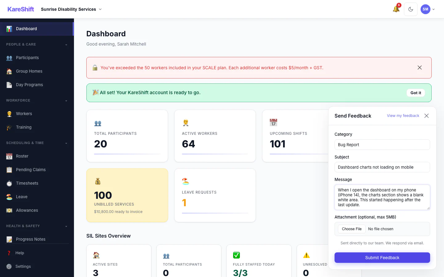 Feedback Widget Filled