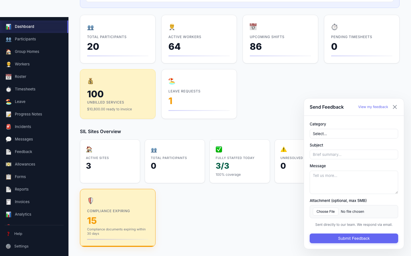KareShift in-app feedback widget — submit feature requests directly