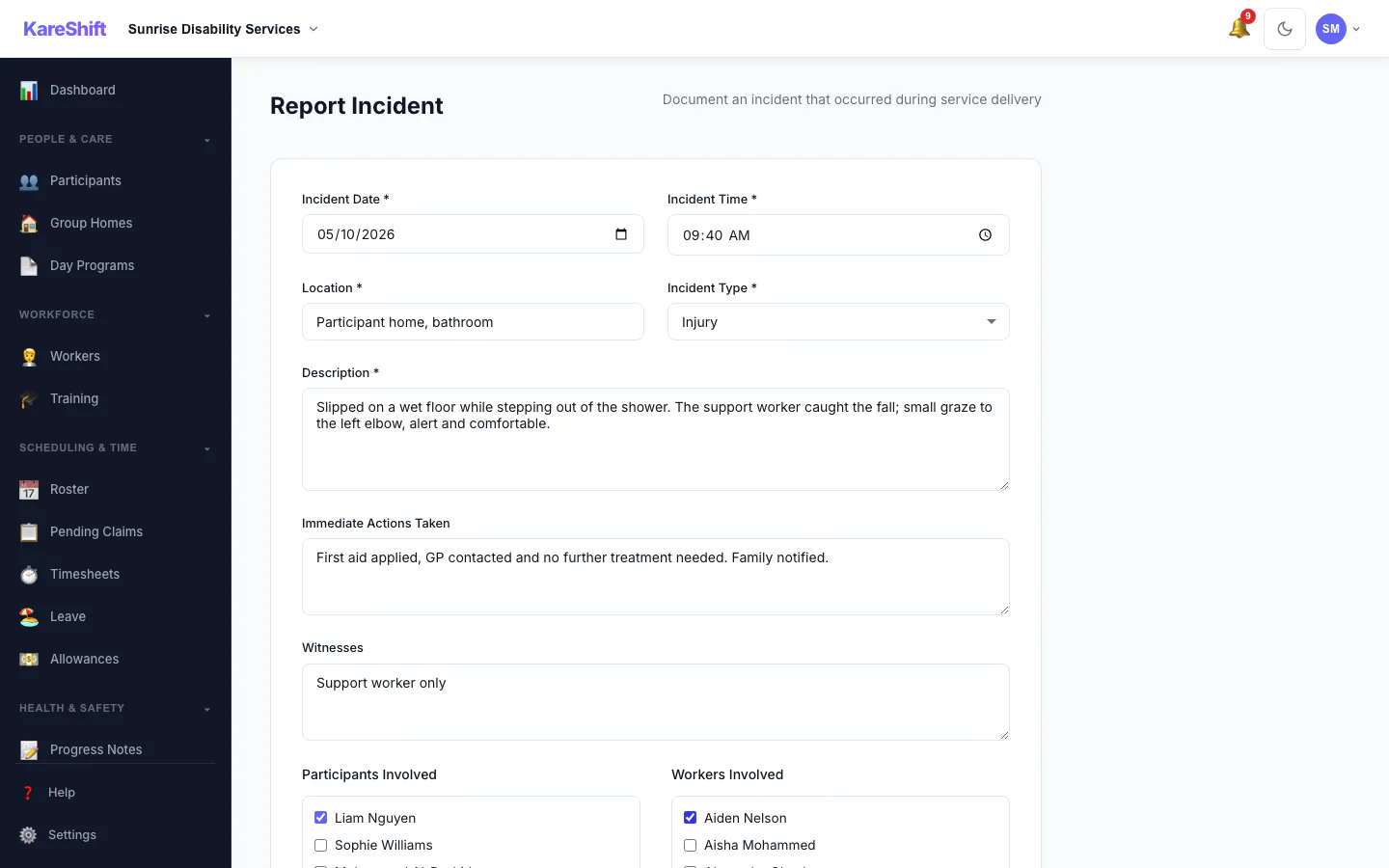 Report an Incident: Record what happened, who was involved and what was done straight away.