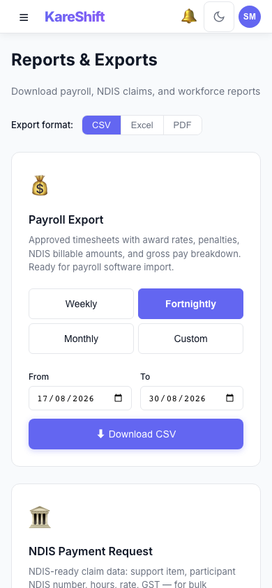 Reports — Mobile View