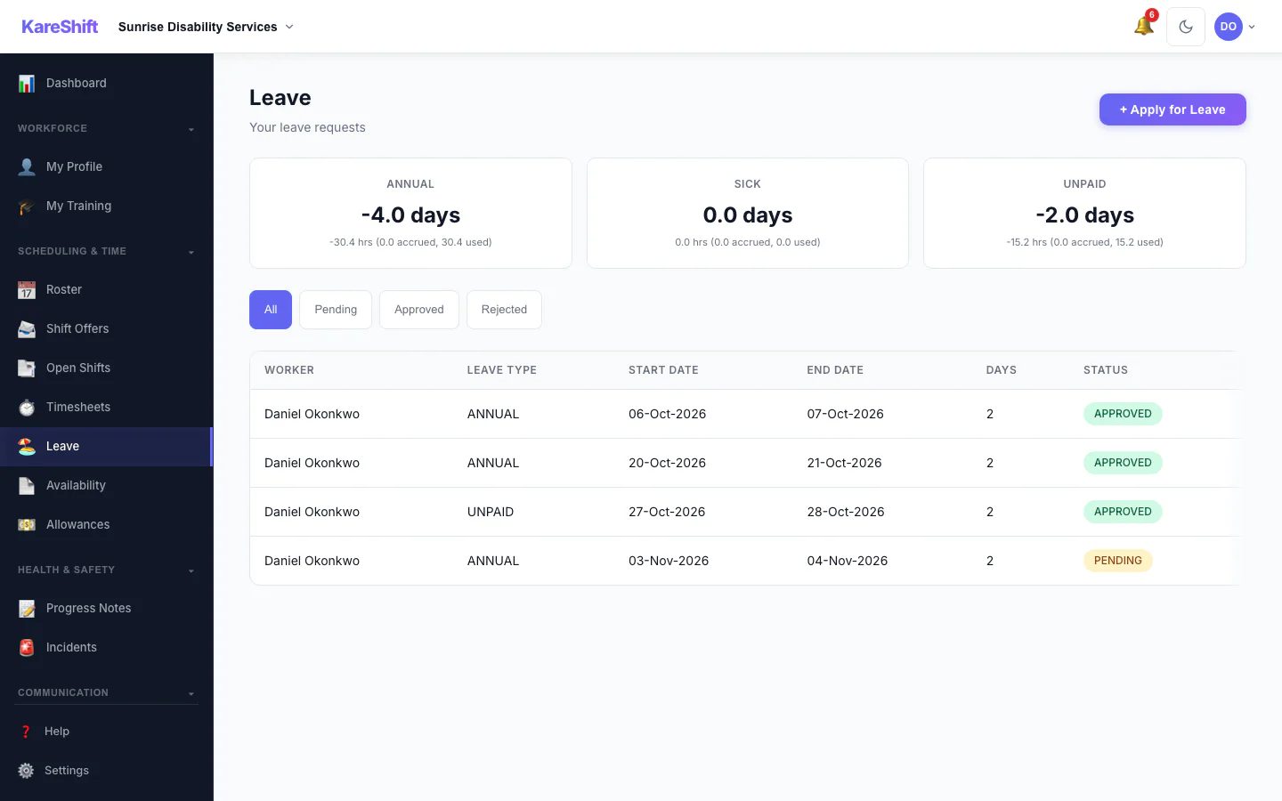 Worker Leave