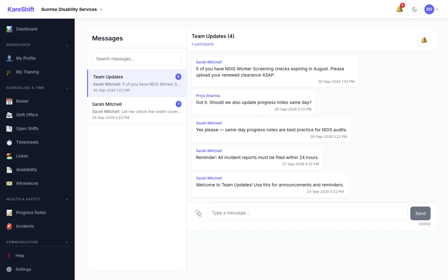 Worker Messages