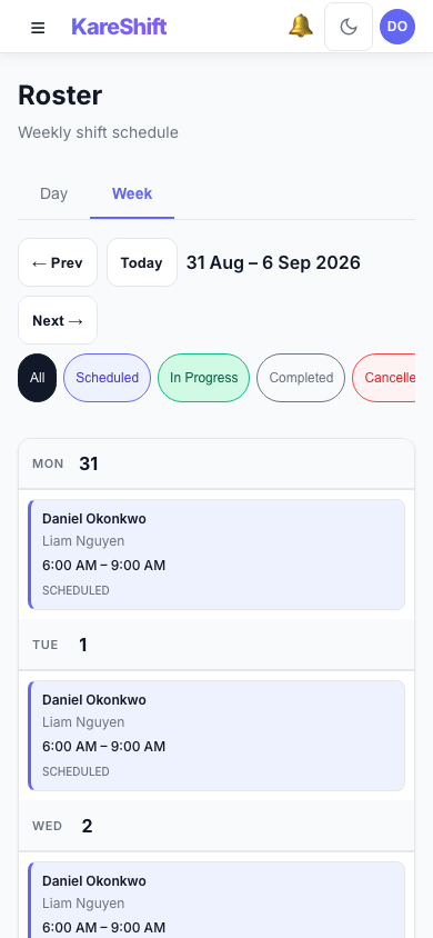 Worker Roster — Mobile View