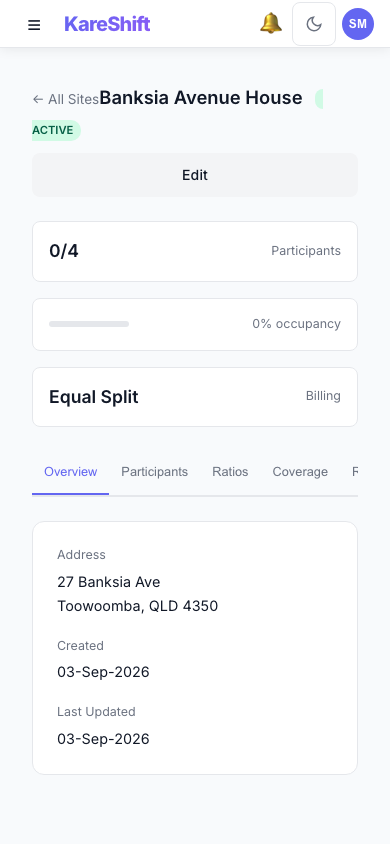 SIL Site Detail — Mobile View