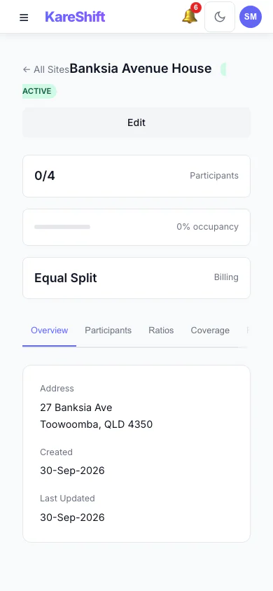 SIL Site Detail — Mobile View
