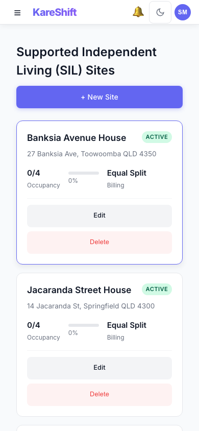 SIL Sites — Mobile View
