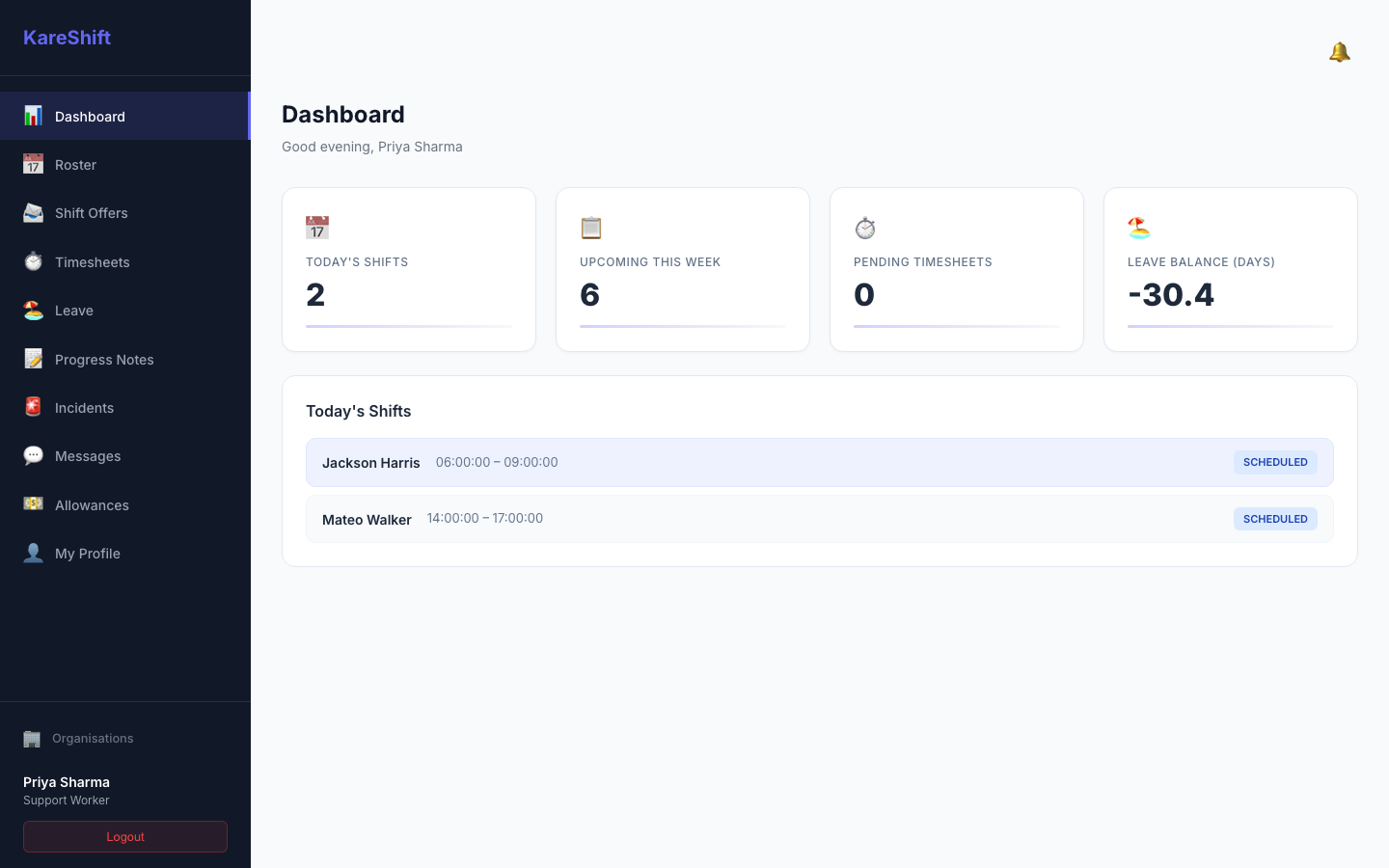 Worker Dashboard