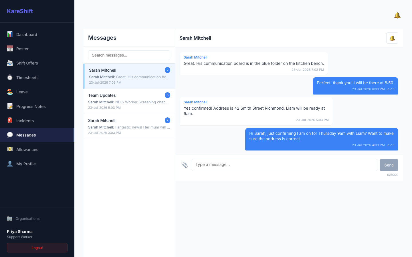 Worker Messages
