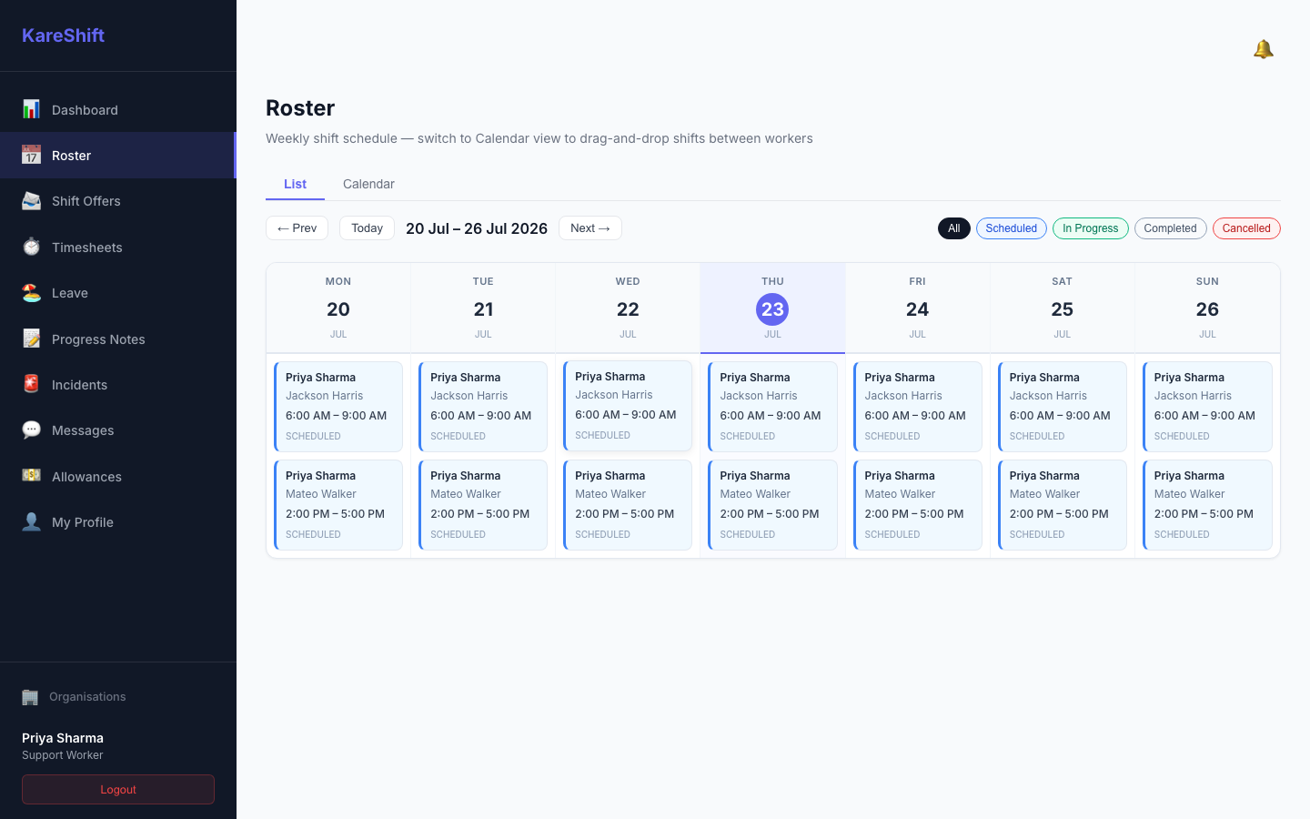 Worker Roster
