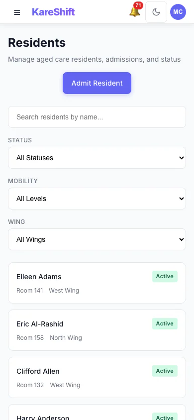 Residents — Mobile