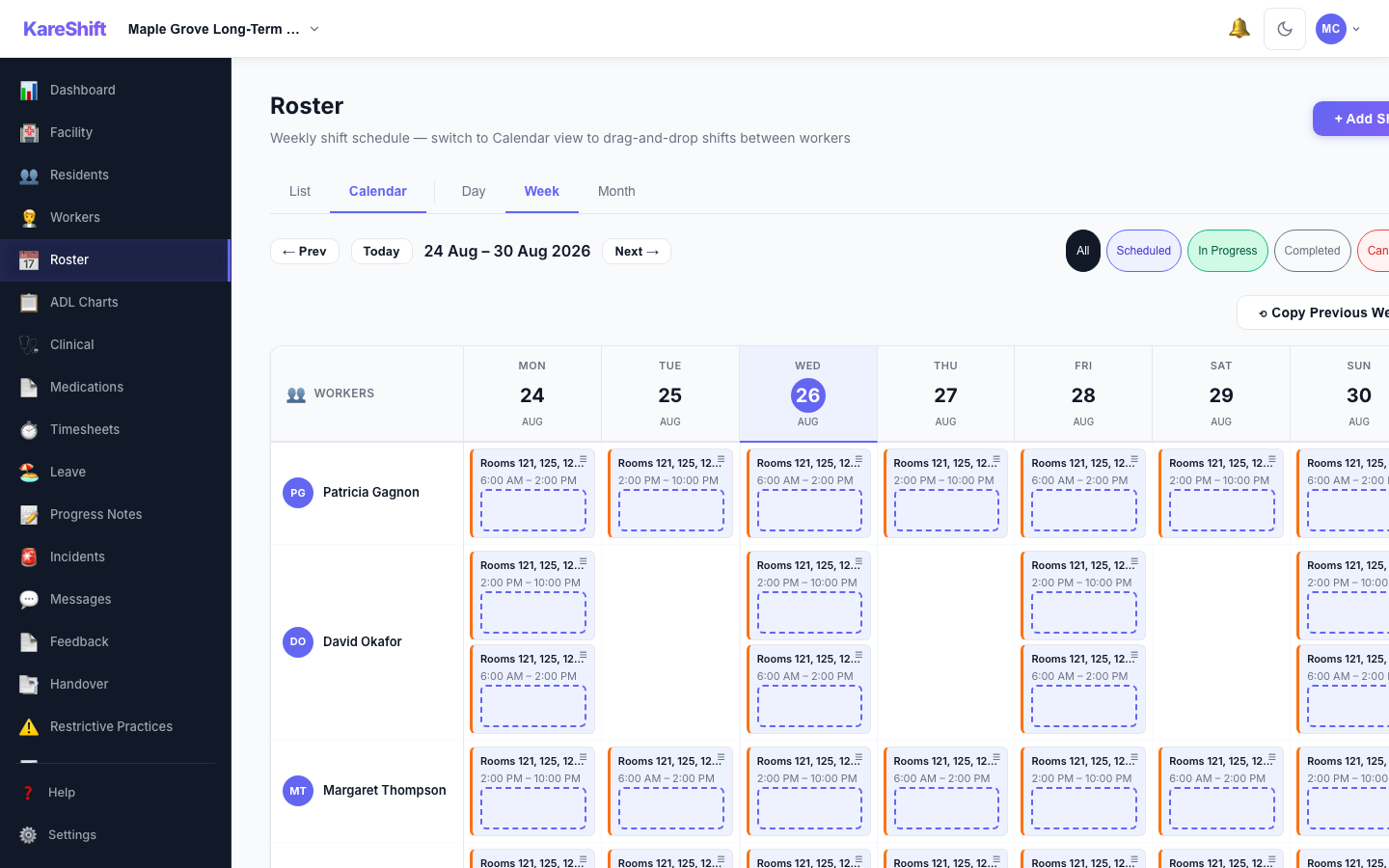 Roster Calendar