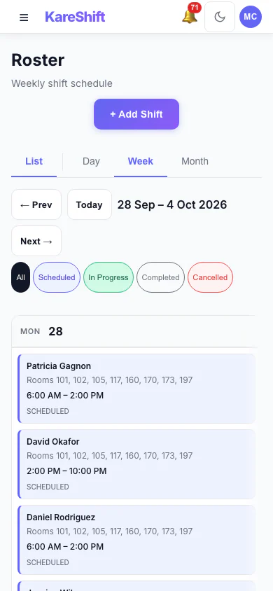 Calendar — Mobile