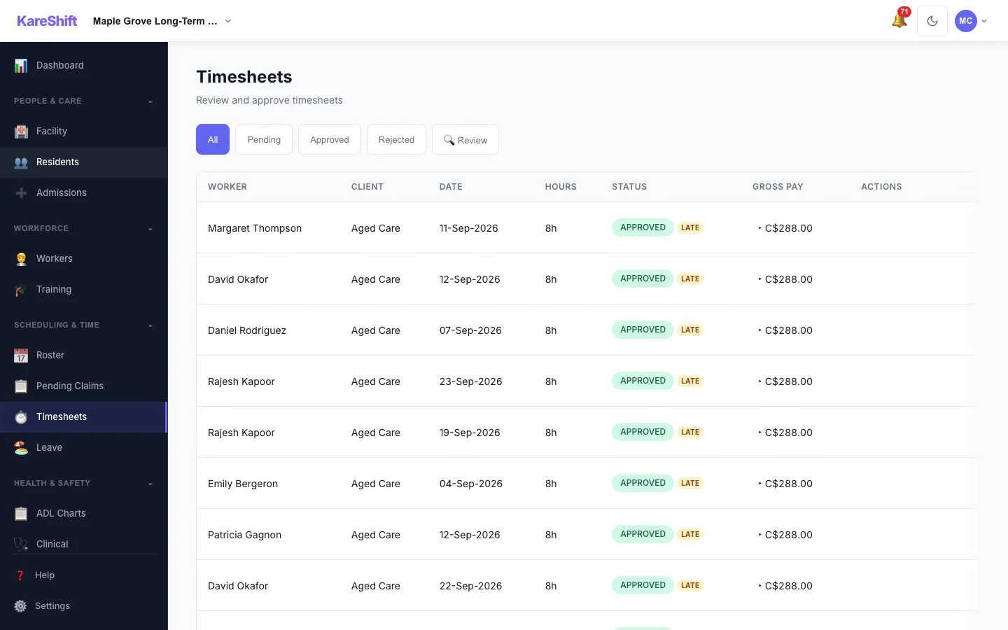 Timesheets