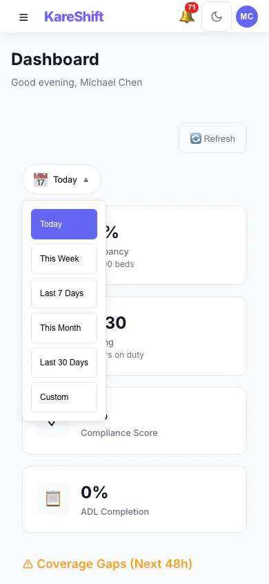 Date Range — Mobile