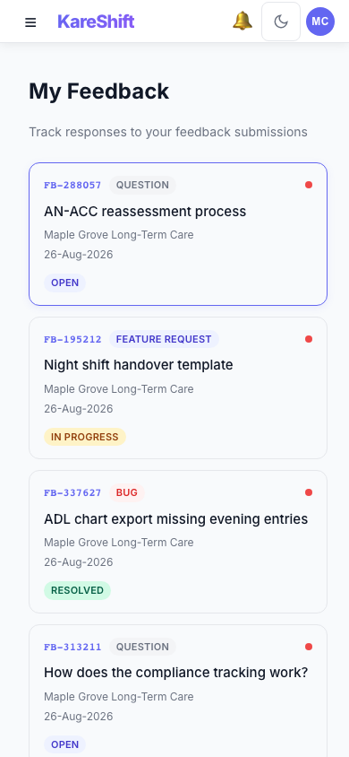 Feedback — Mobile