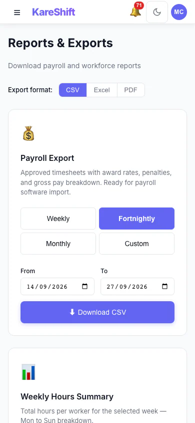 Reports — Mobile