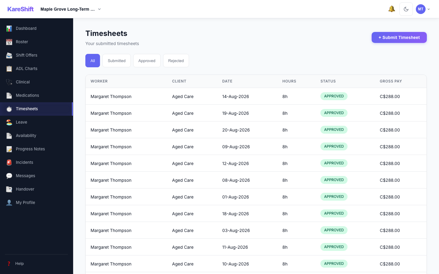 Worker Timesheets