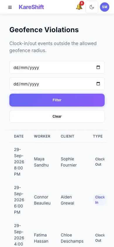 Geofence — Mobile