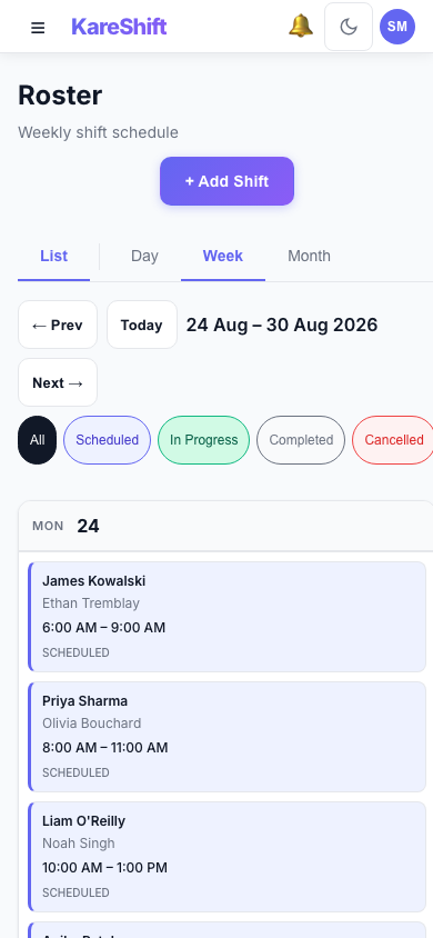 Roster — Mobile
