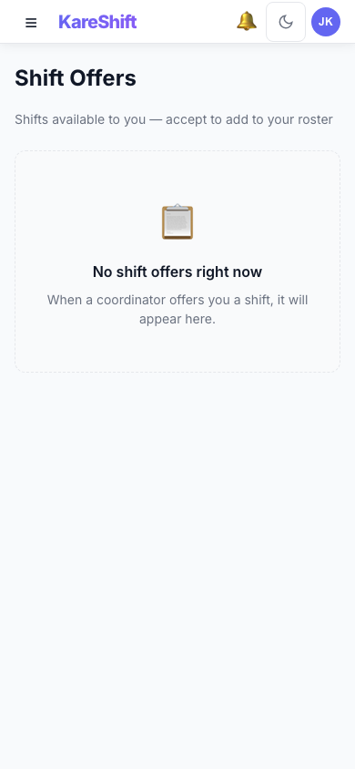 Shift Offers — Mobile