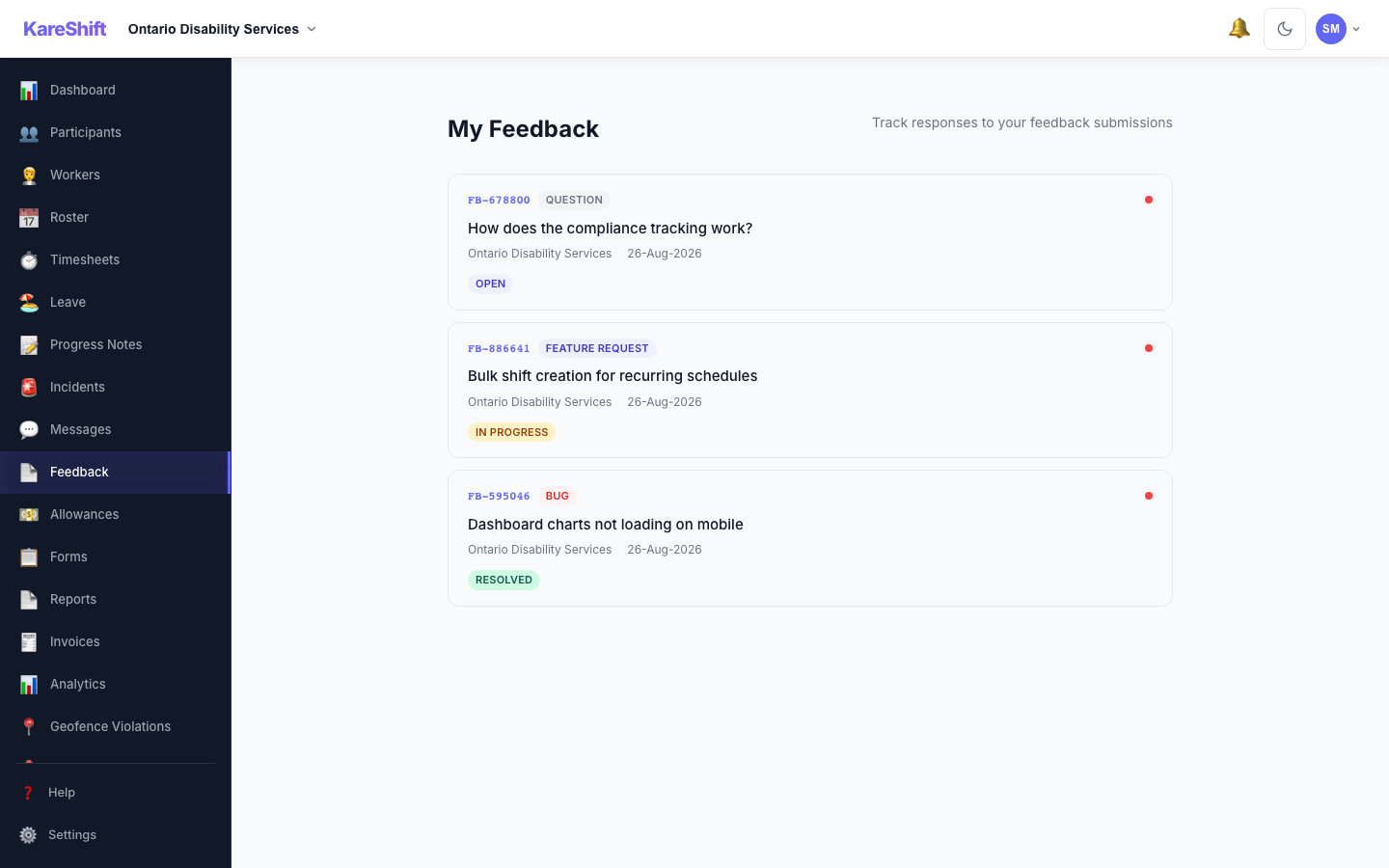 Feedback History