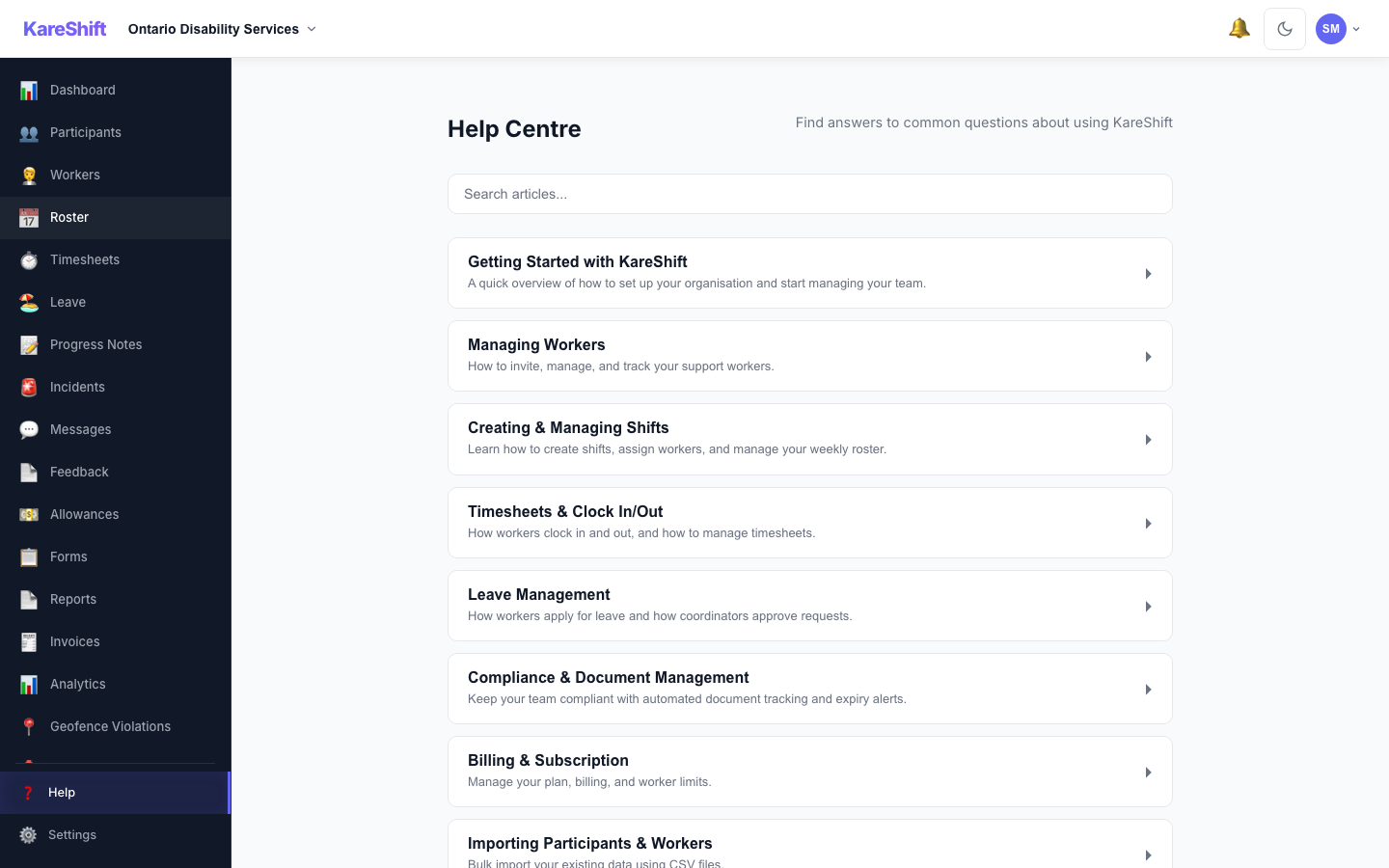 Help Centre