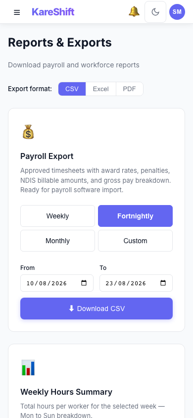 Reports — Mobile