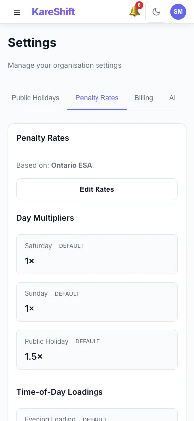 Penalty Rates — Mobile