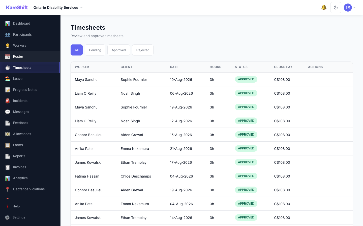 Timesheets
