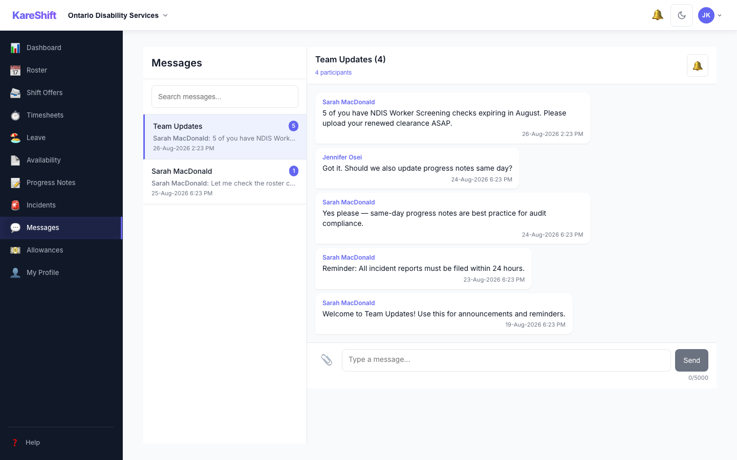 Worker Messages